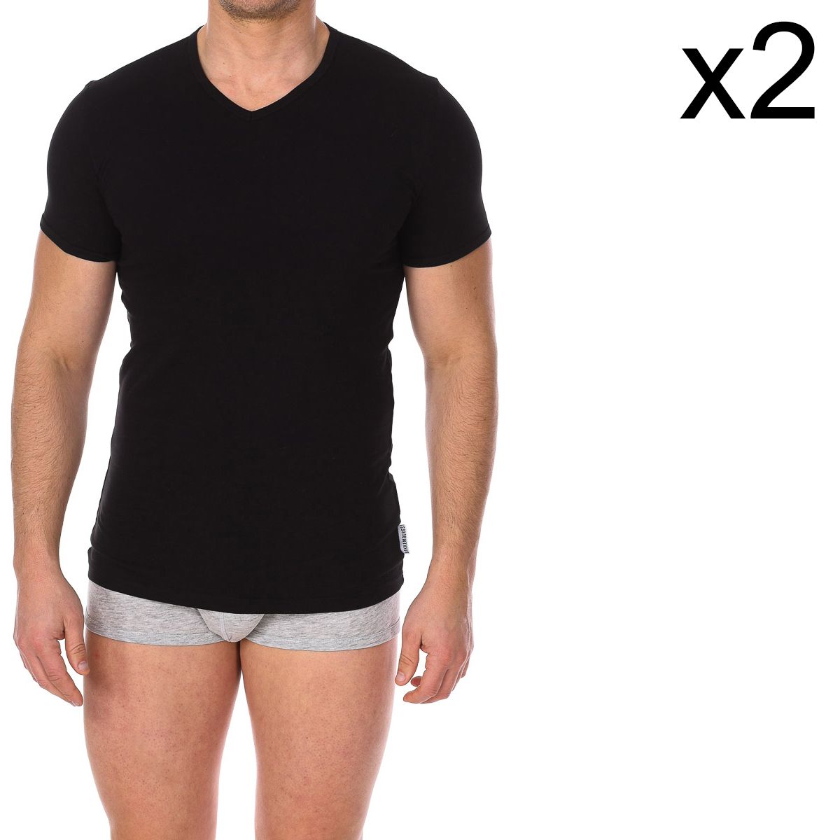 Essential V-Ausschnitt T-Shirt Doppelpack