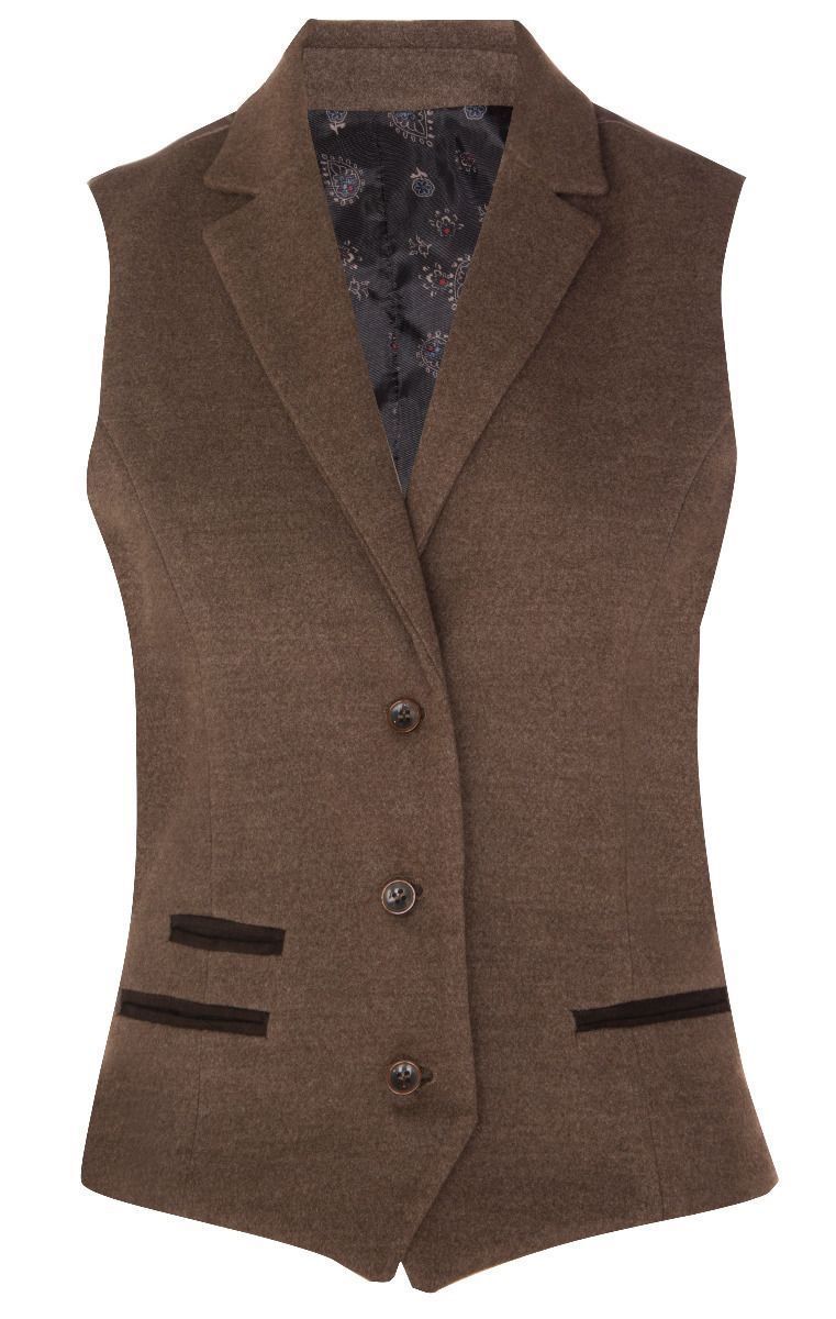 Taillierte Tweed-Weste mit Fischgrätmuster
