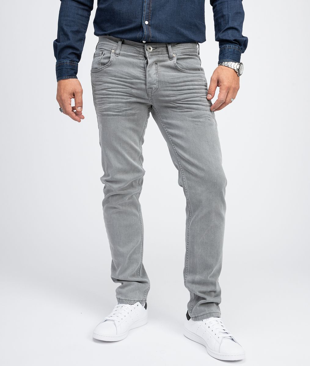 Herren graue Jeans mit regulärer Passform