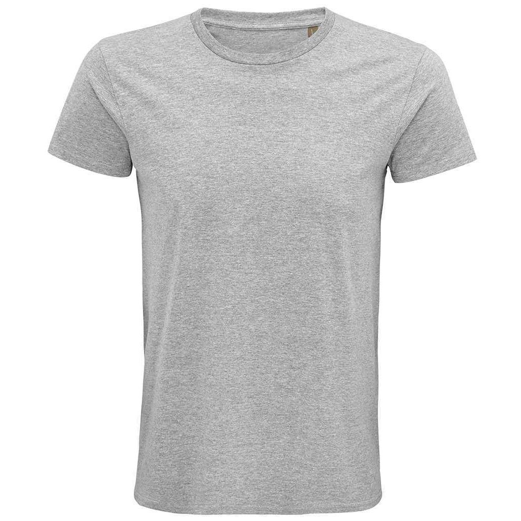 Klassisches meliertes graues Baumwoll-T-Shirt