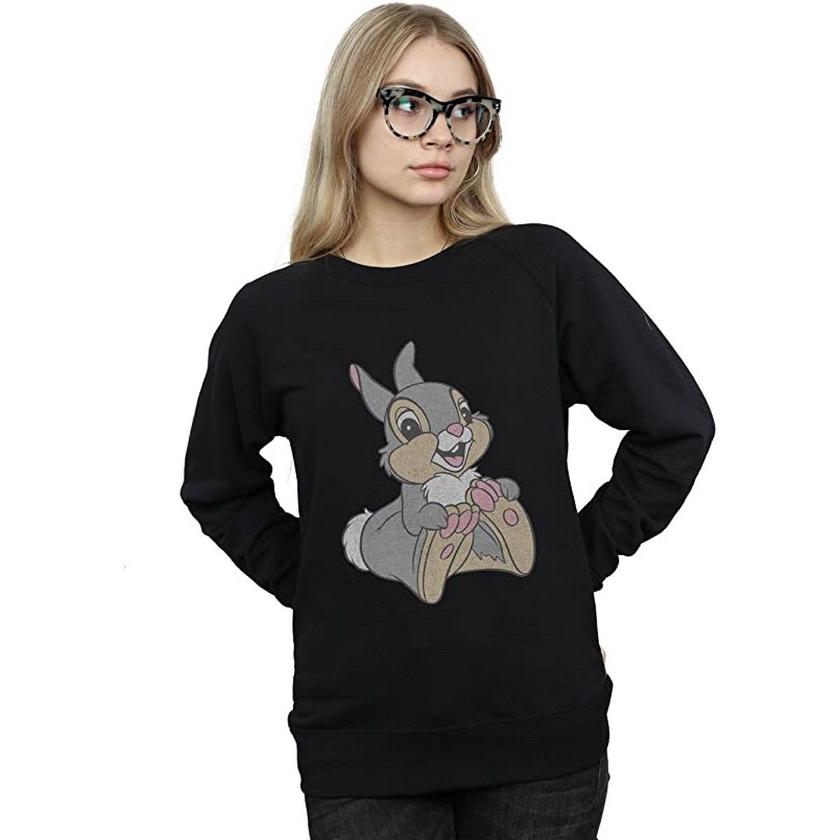 Klassisches Baumwoll-Sweatshirt mit Klopfer-Print