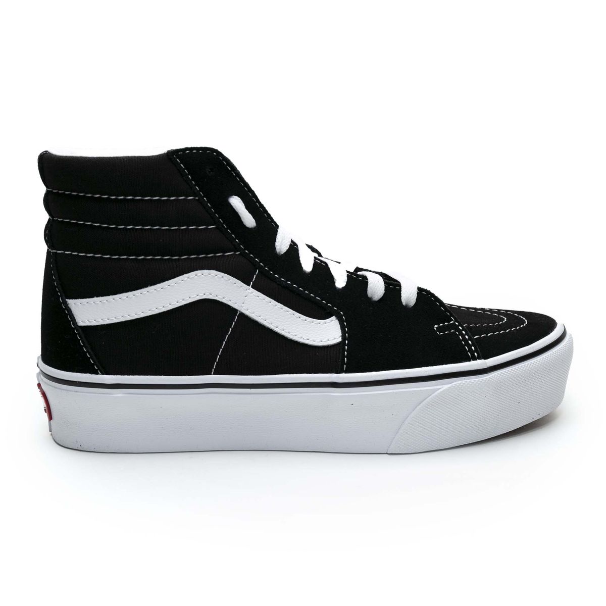 Schwarze High-Top-Sneakers mit Plateau