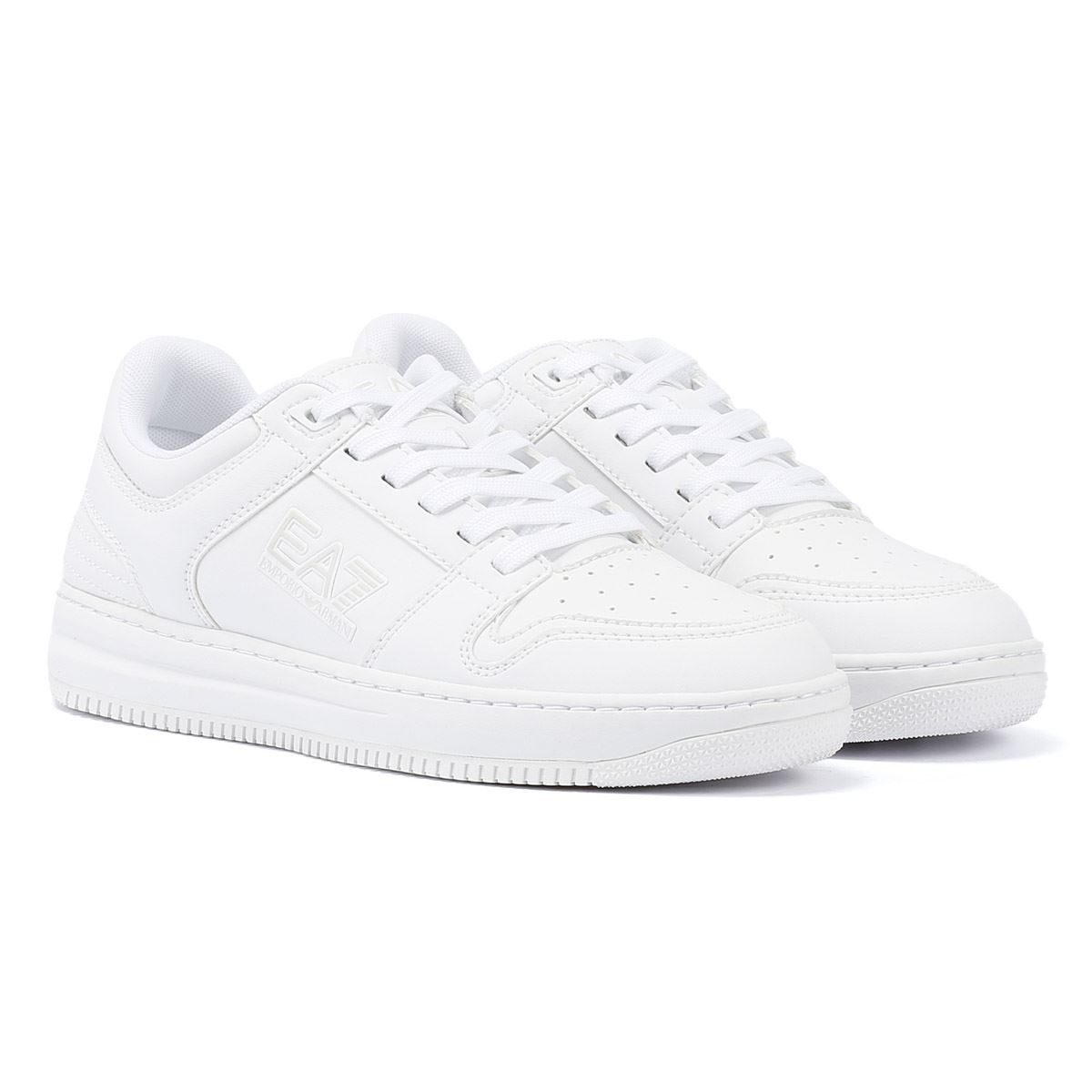 Weiße Leder Low-Top Turnschuhe