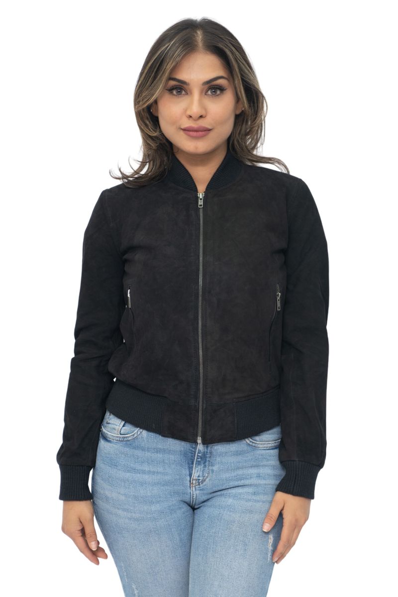 Damen MA-1 Bomberjacke aus Wildleder