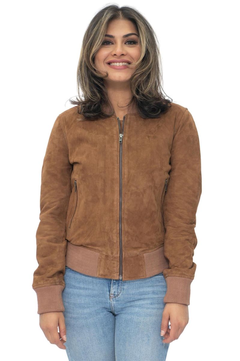 Damen MA-1 Bomberjacke aus Wildleder