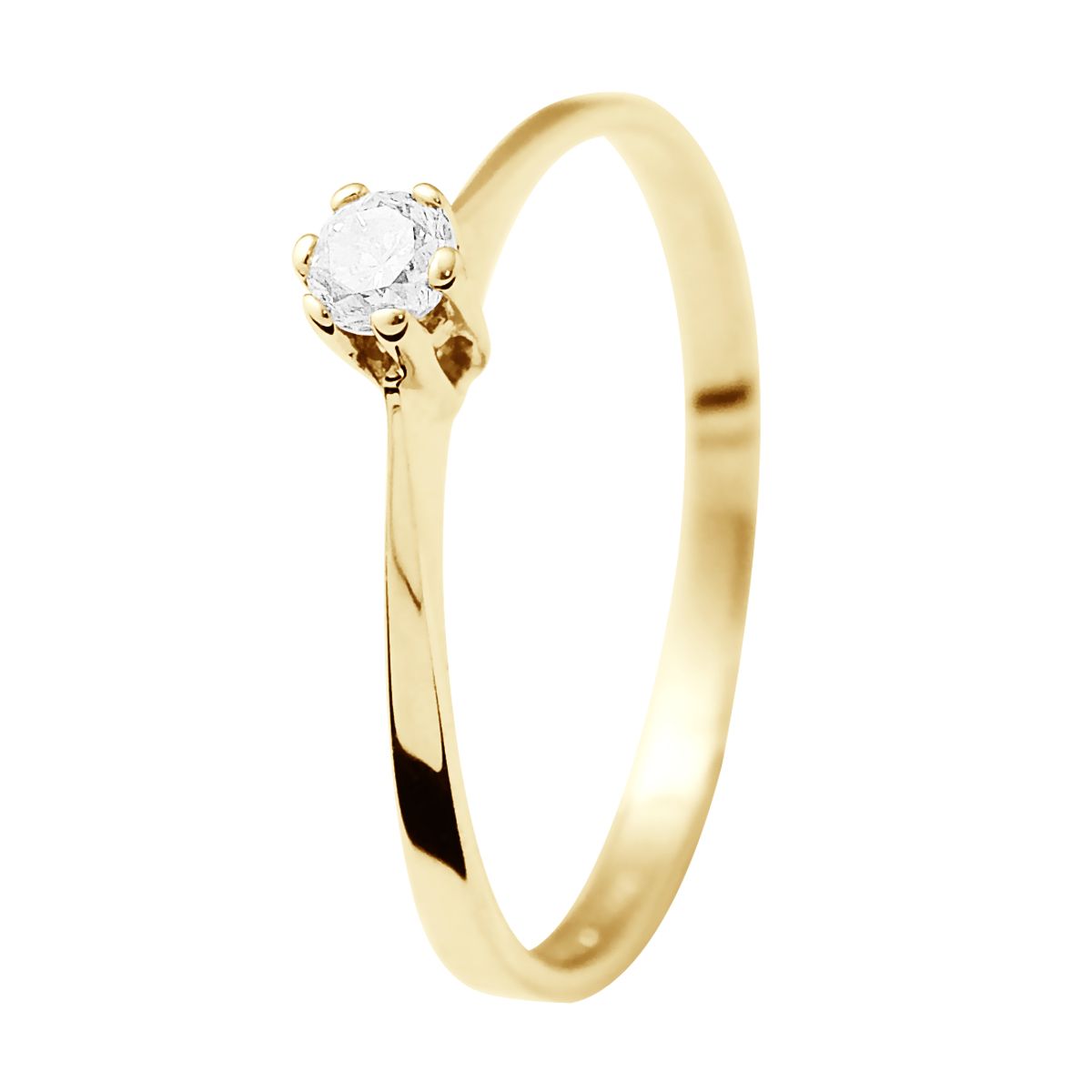 Minimalistischer Goldring mit Diamant