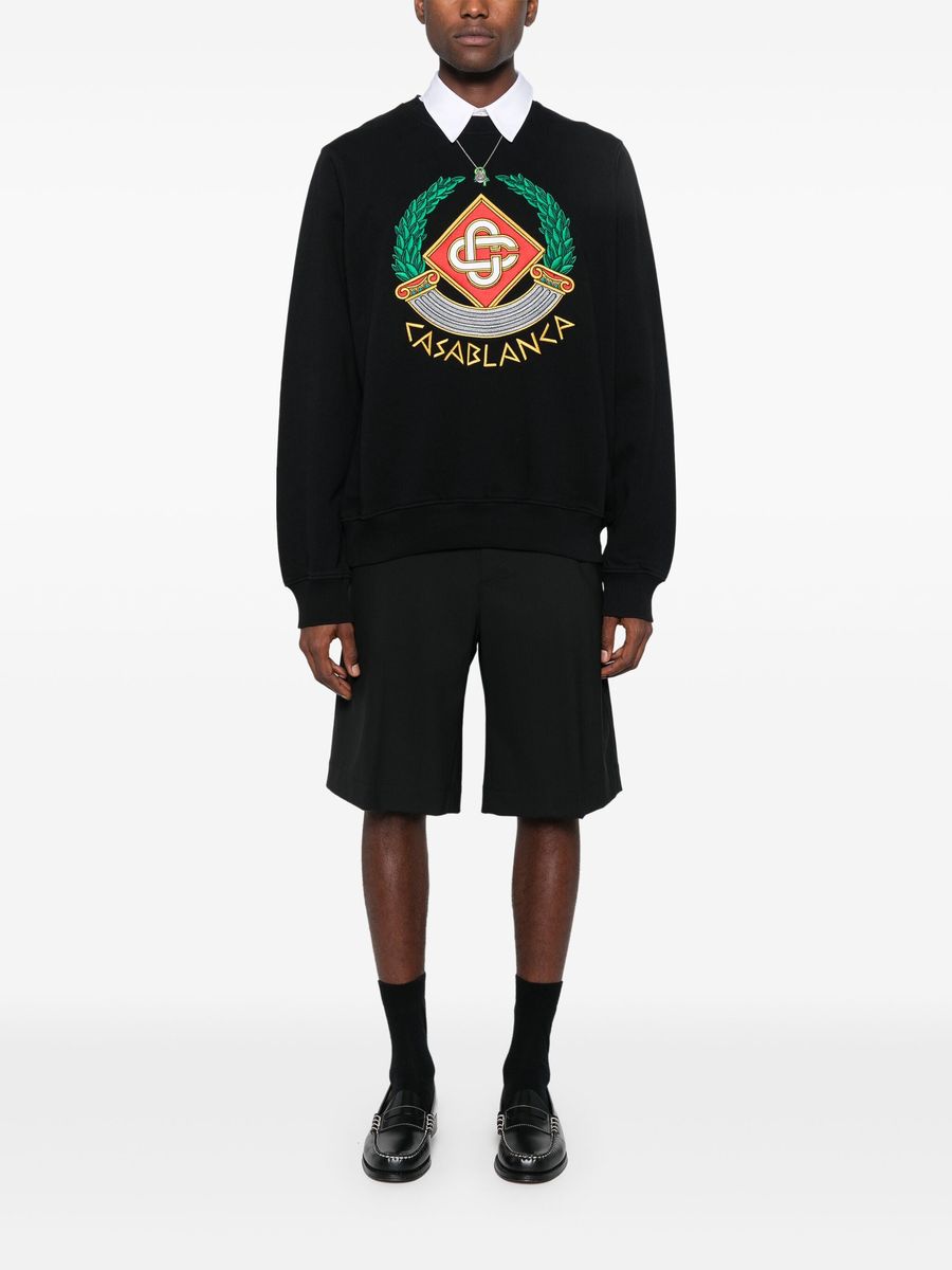Besticktes Crewneck-Sweatshirt mit Wappen