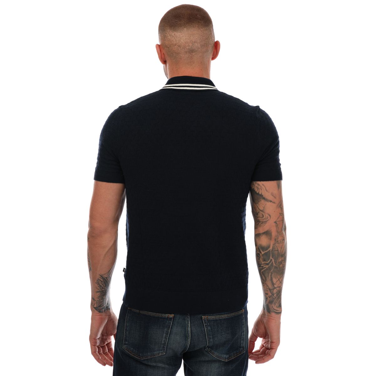 Strukturierter T-Stitch Strick-Polo