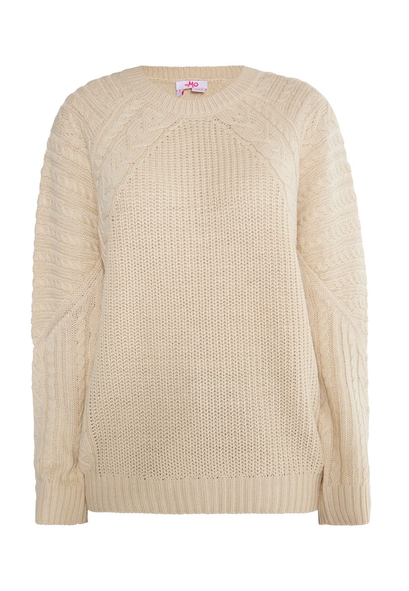 Mymo Strickpullover Damen Creme
