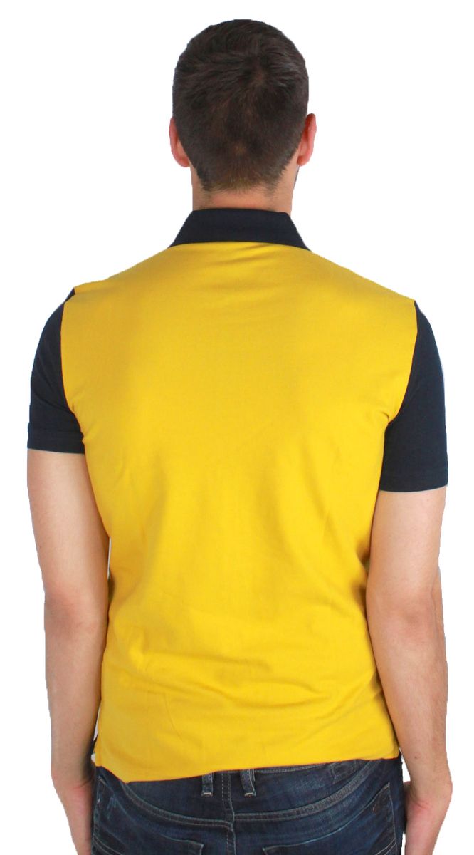 Zweifarbiges Poloshirt mit Kontrasteinsatz