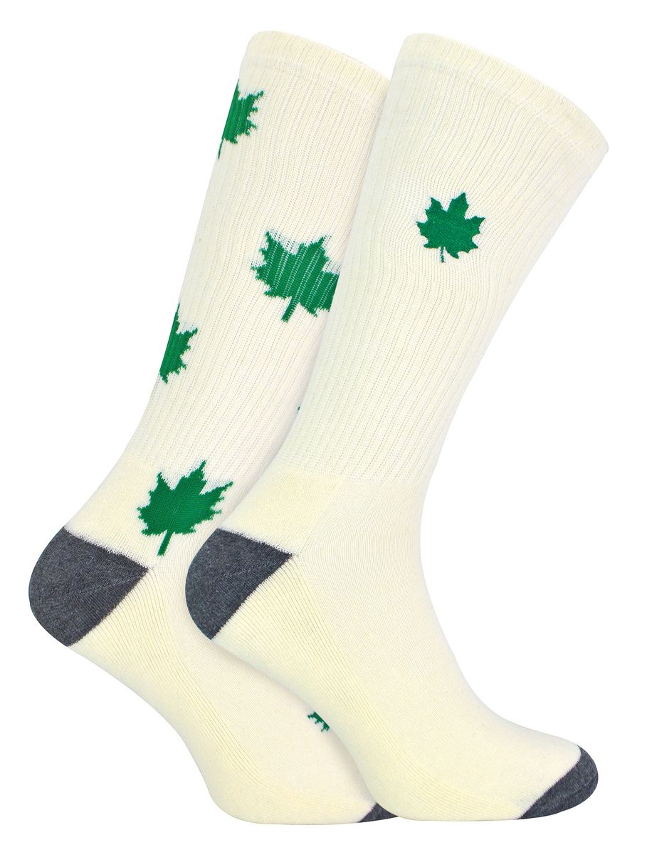 Urban Eccentric - Neuheit Baumwolle reich gepolstert Weed Leaf Socken in weiß | Herren & Damen Socken - Weed