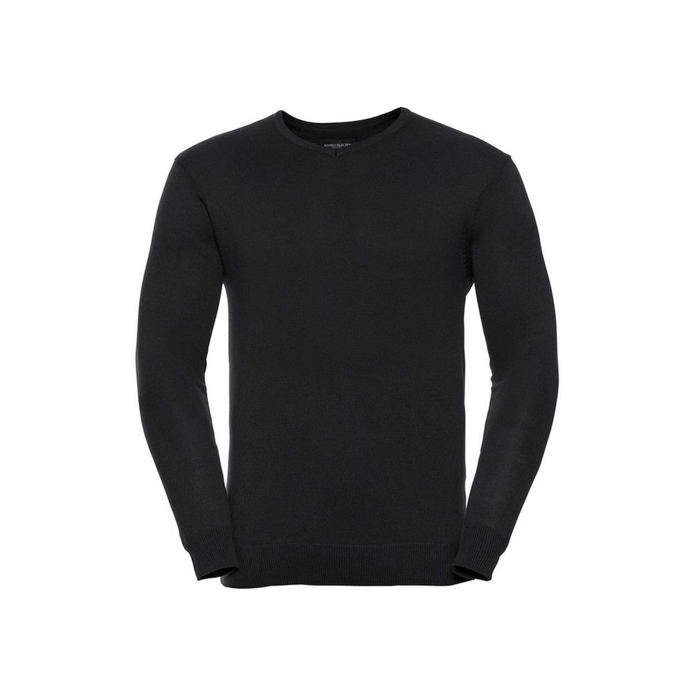 Russell Collection - Sweatshirt V-Ausschnitt für Herren (Schwarz)