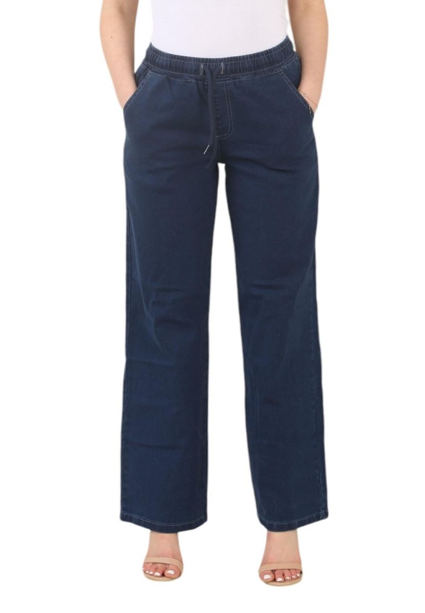 Damen High-Waist Jeans mit weitem Bein