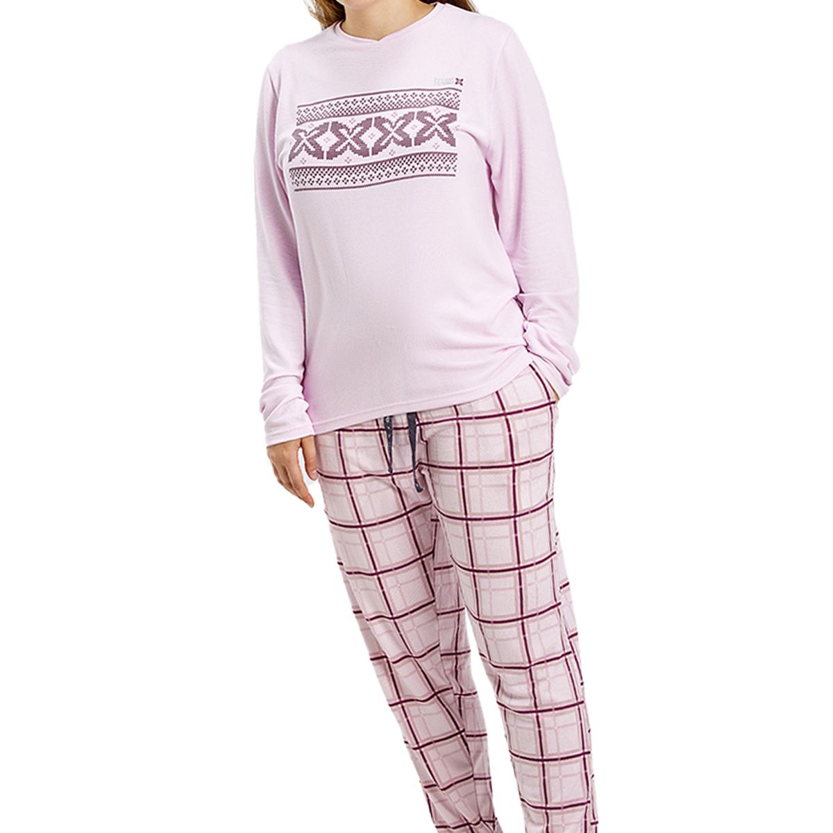 Langarm-Pyjama-Set mit Karomuster