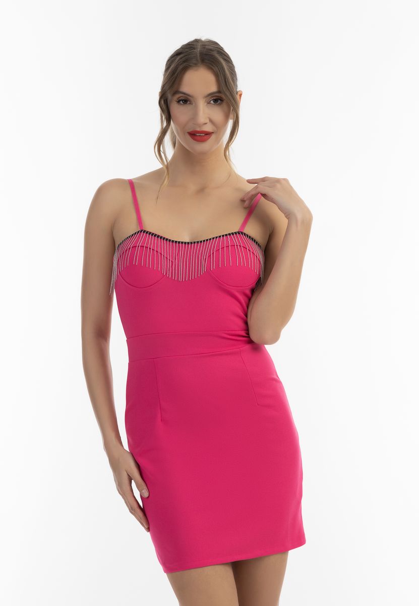 Bodycon-Minikleid mit Perlenfransen