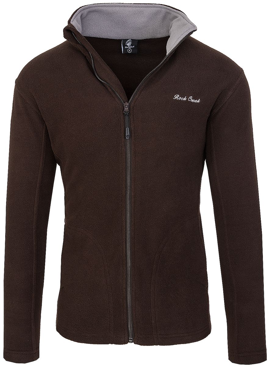 Klassische Fleecejacke mit durchgehendem Reißverschluss