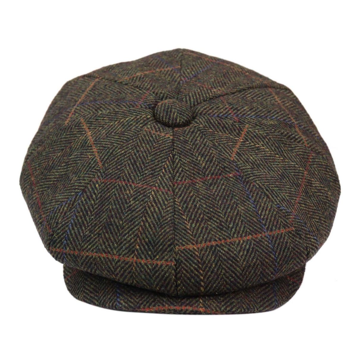 Fischgräten Tweed Schiebermütze