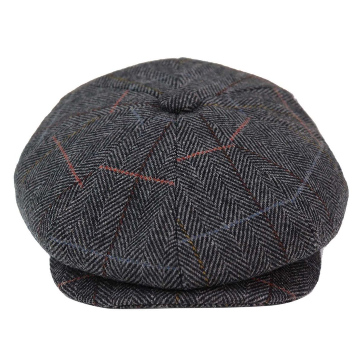 Fischgräten Tweed Schiebermütze