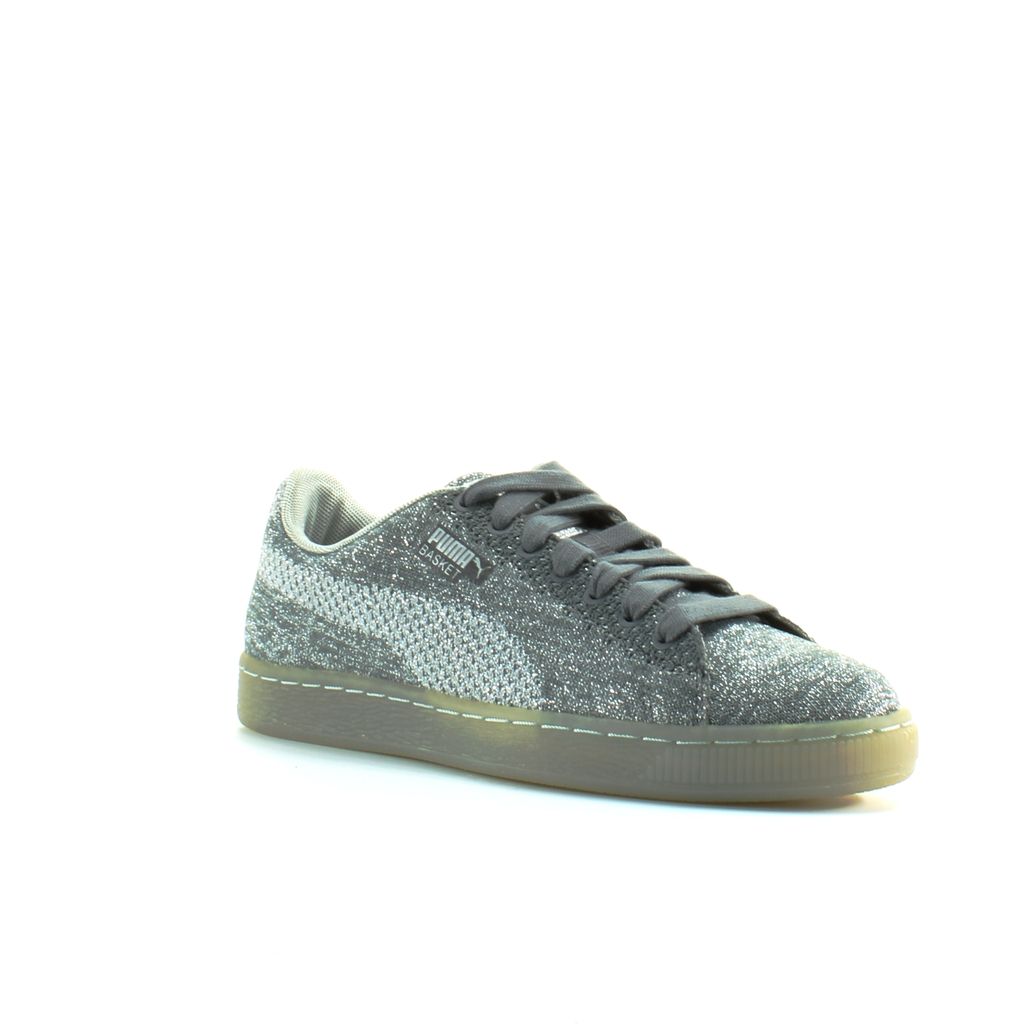 Metallic-Strick-Sneaker mit Schnürung