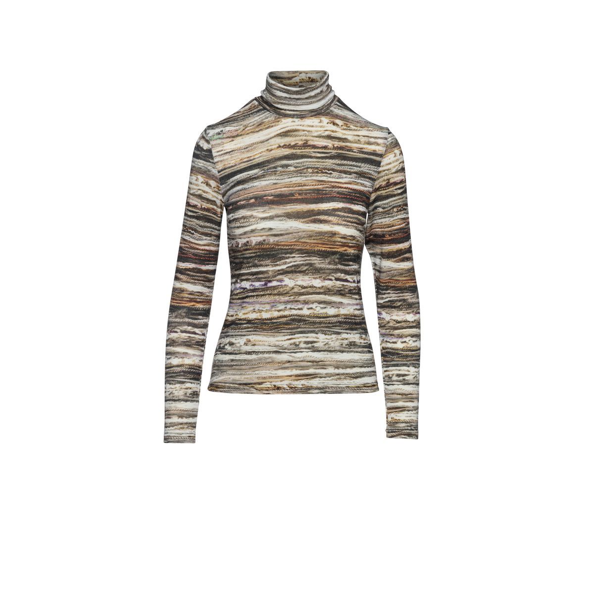Bedrucktes Langarm-Rollkragenshirt