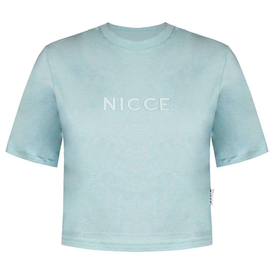 Crop-T-Shirt in Aqua-Blau