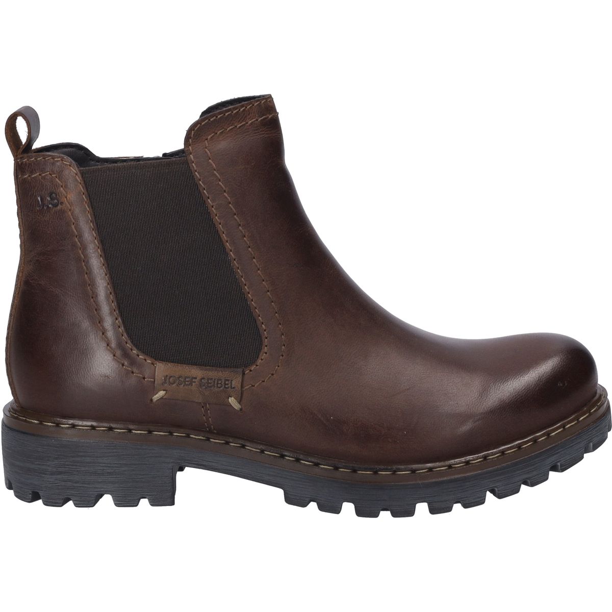 Klassische Lederstiefeletten mit Profilsohle
