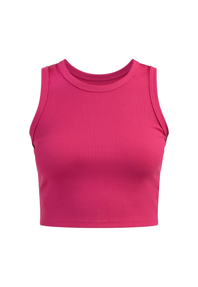 Kurzes geripptes Strick-Tanktop