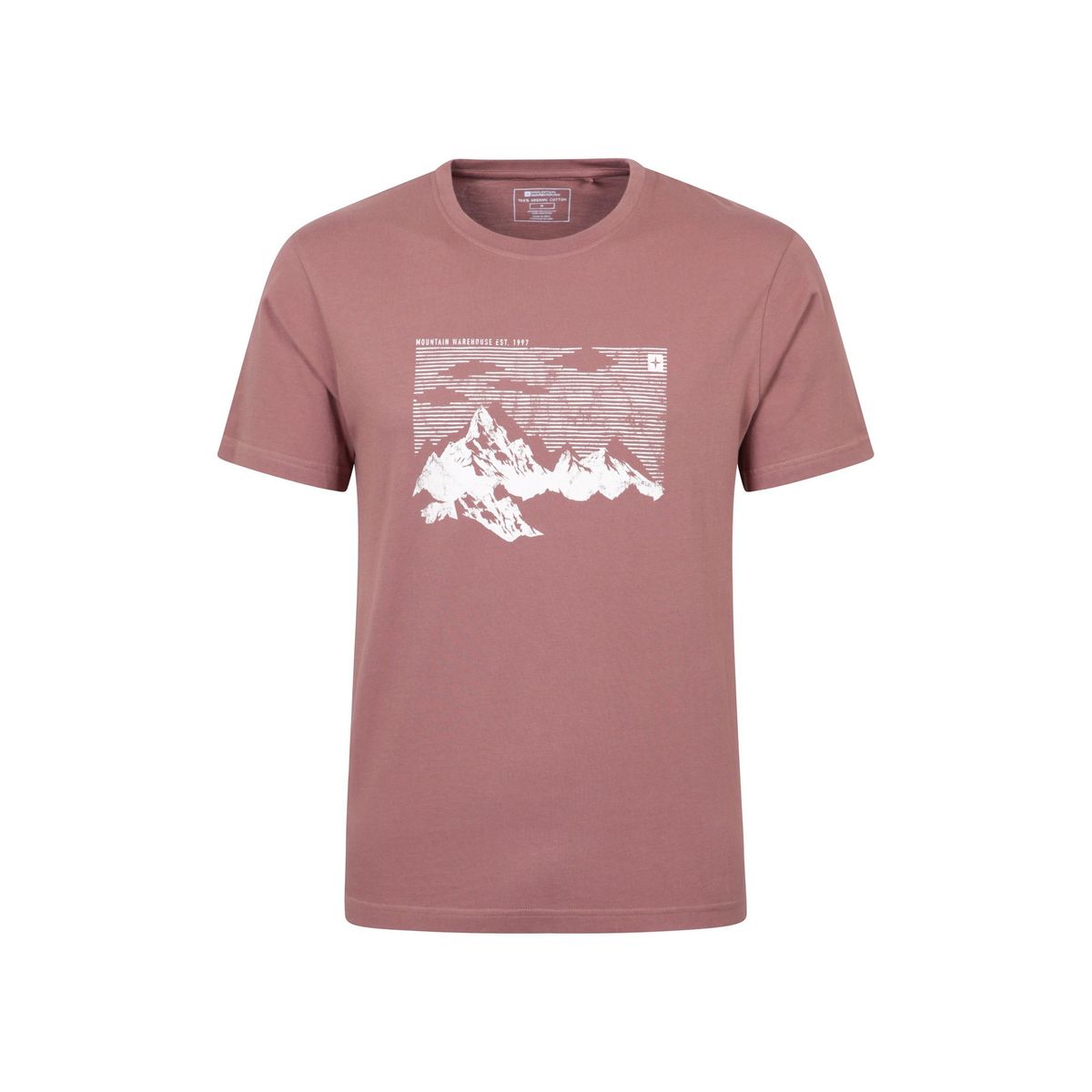 Baumwoll T-Shirt mit Berg-Grafikprint