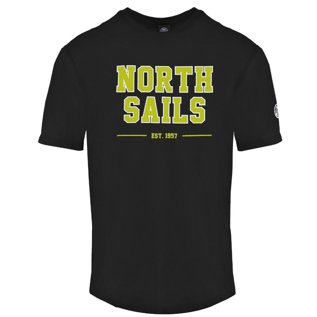North Sails Schwarzes T-Shirt mit Grafikdruck