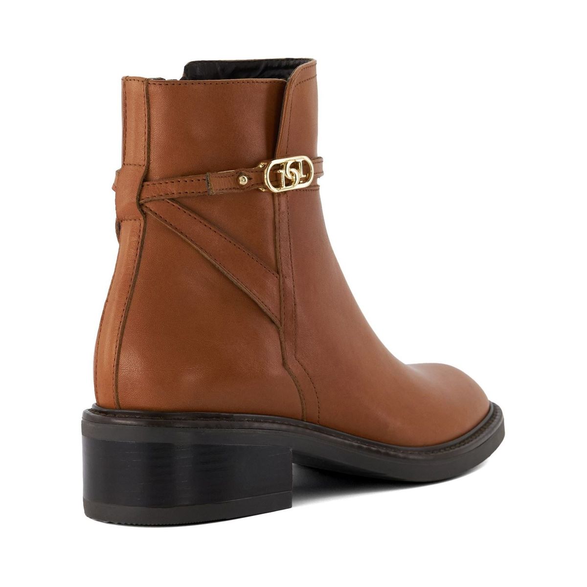 Leder-Stiefeletten mit Schnallendetail