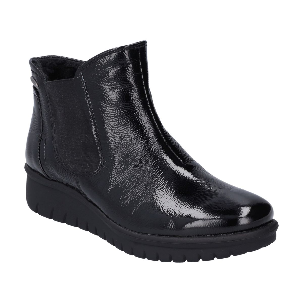 Wasserdichte Lackleder-Stiefelette
