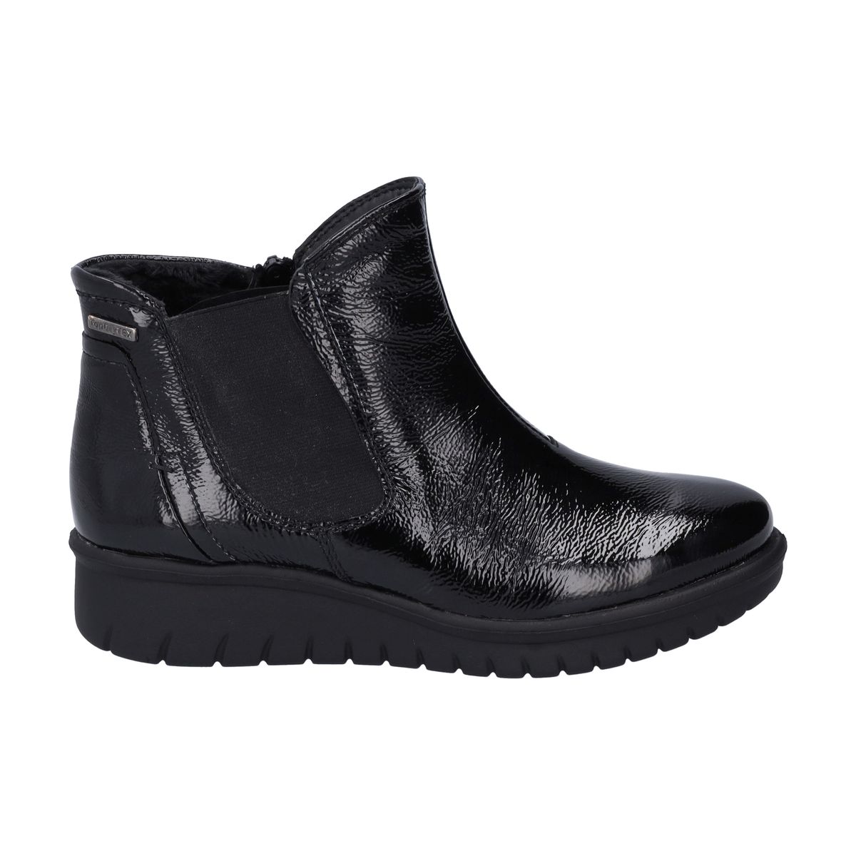 Wasserdichte Lackleder-Stiefelette