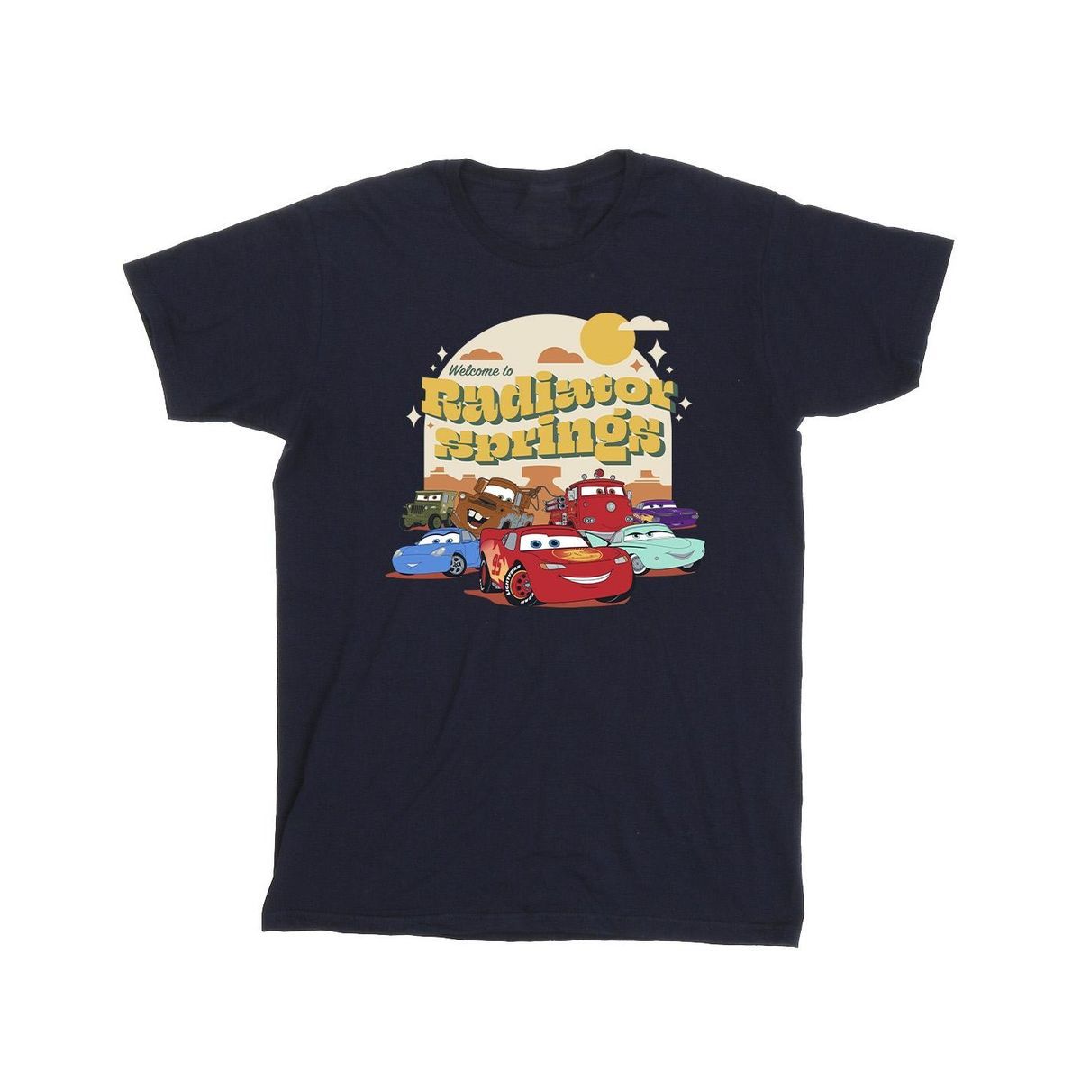 Disney Cars Radiator Springs Group T-Shirt für Herren (Marineblau)
