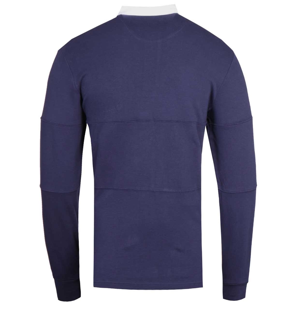 Langarm-Rugby-Poloshirt mit Kontrastkragen
