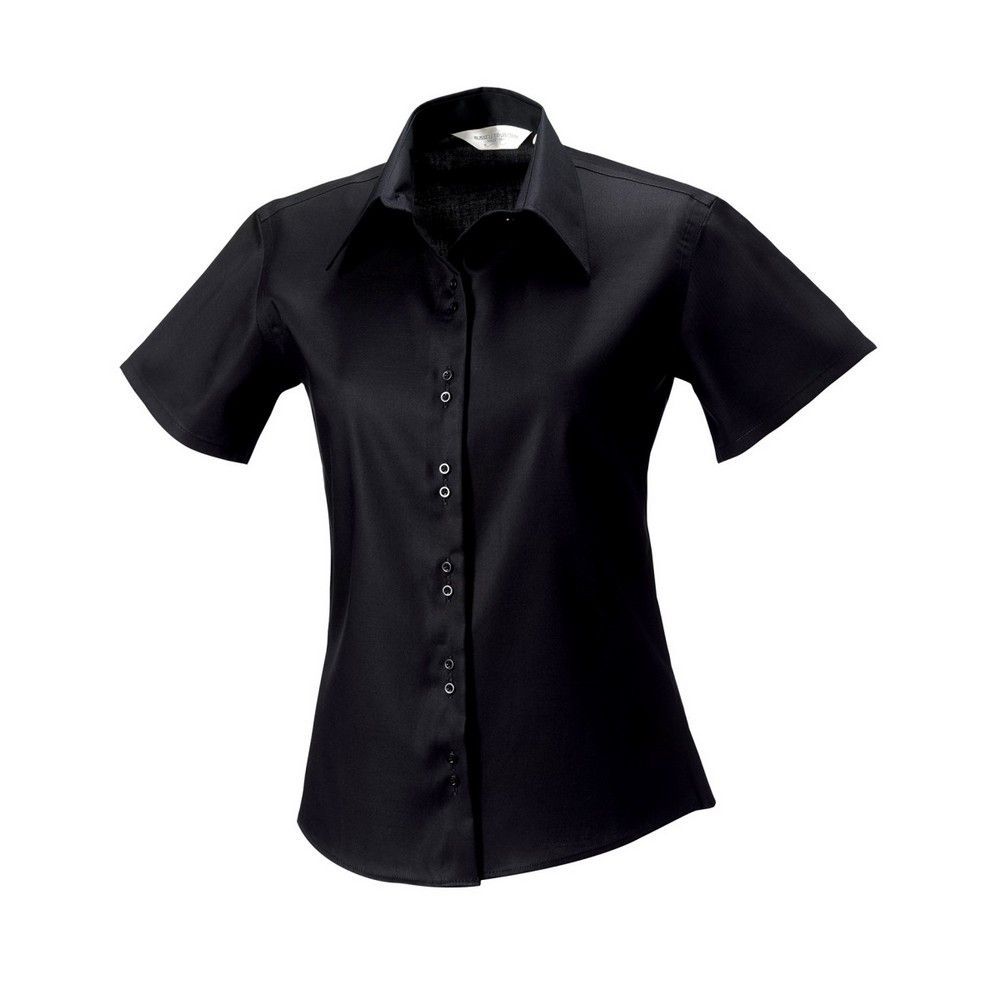 Russell Collection - "Ultimate" Hemd für Damen kurzärmlig (Schwarz)