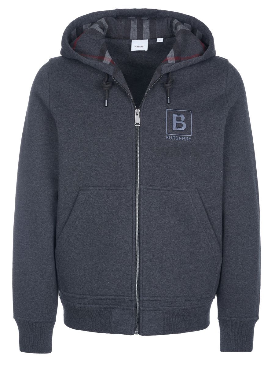 Lässiger Kapuzenpullover mit Reißverschluss und Logo
