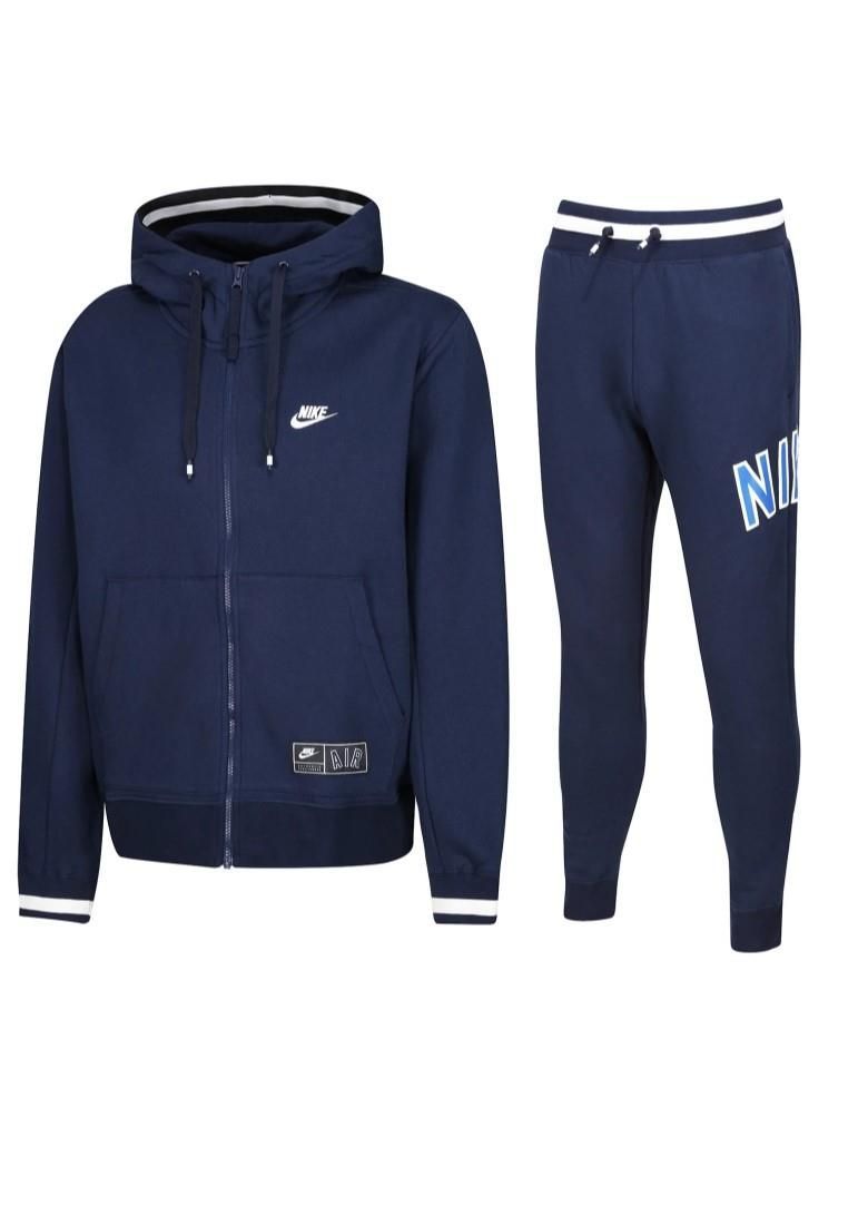 Herren Marineblaues Trainingsanzug-Set mit Reißverschluss