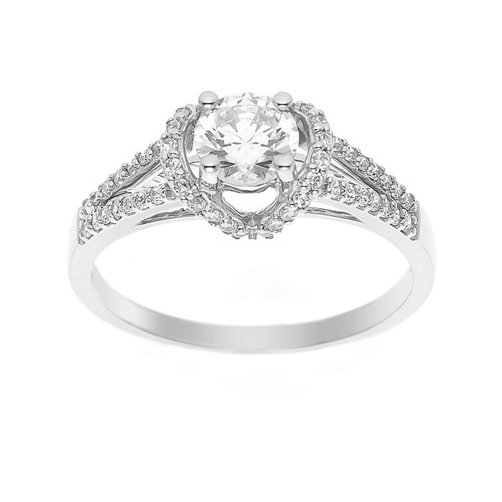 Eleganter Solitär-Halo-Ring