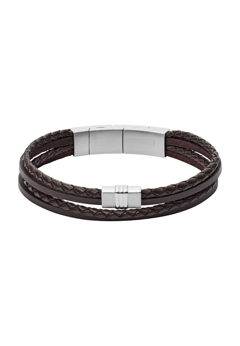 Geflochtenes braunes Herrenarmband aus Leder