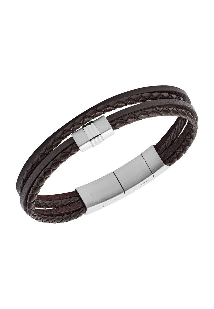 Geflochtenes braunes Herrenarmband aus Leder