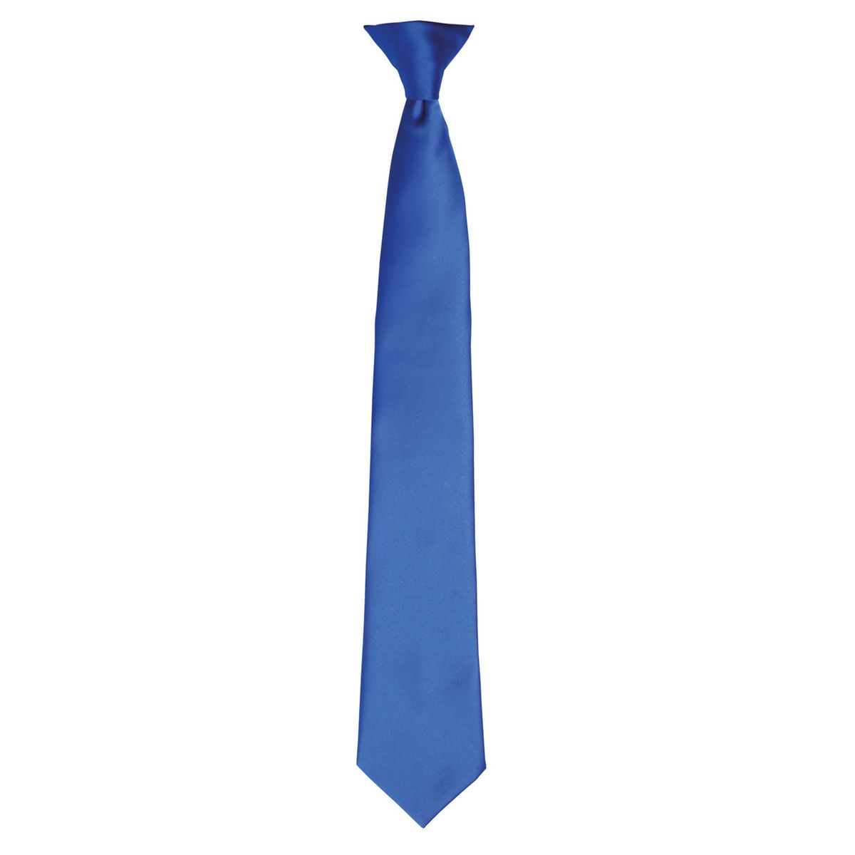 Königsblaue Satin-Krawatte mit Clip