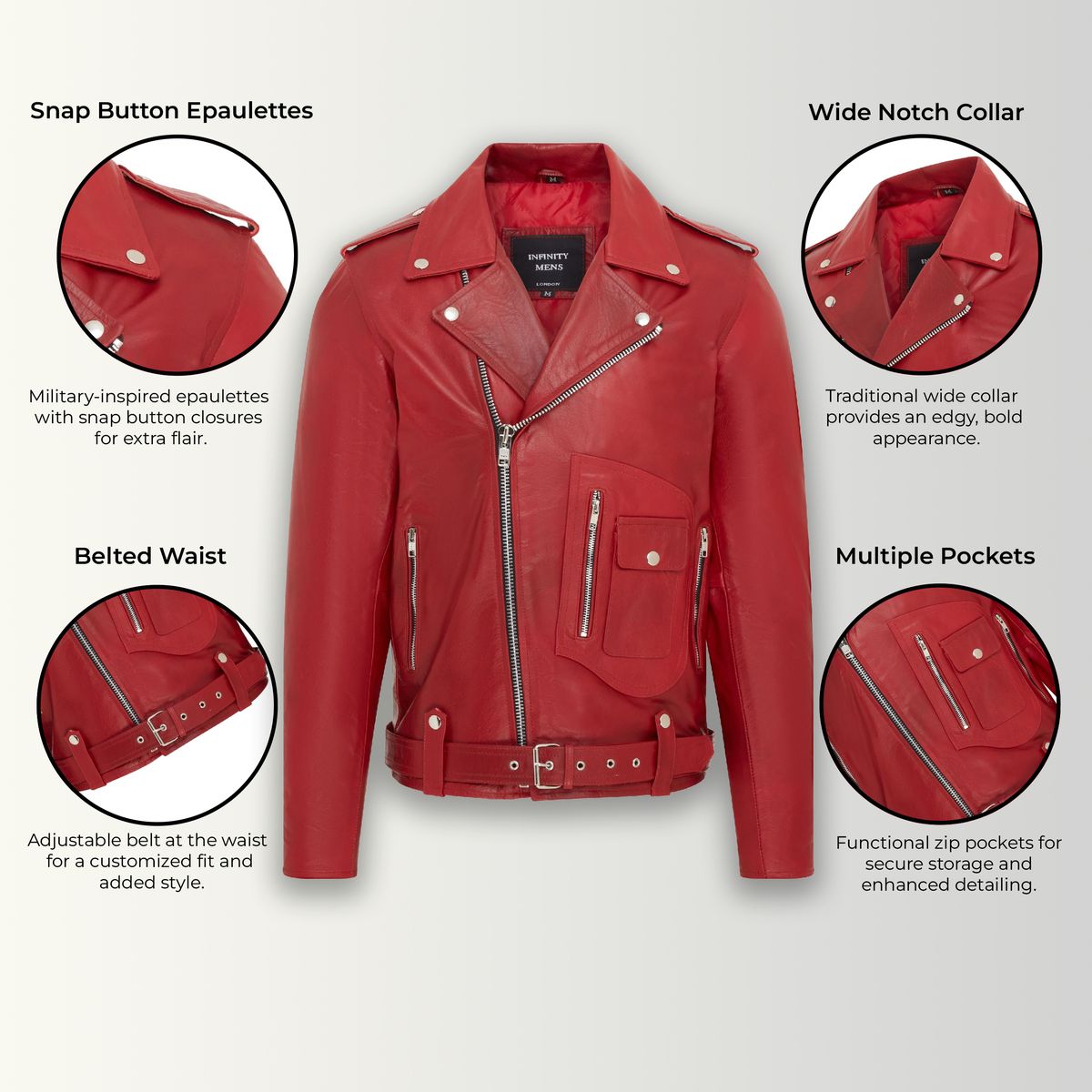 Bikerjacke im Brando-Stil aus Rindsleder