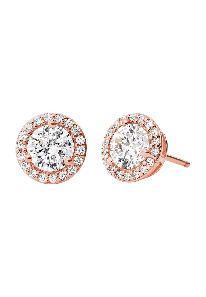 Roségoldene Halo Ohrstecker