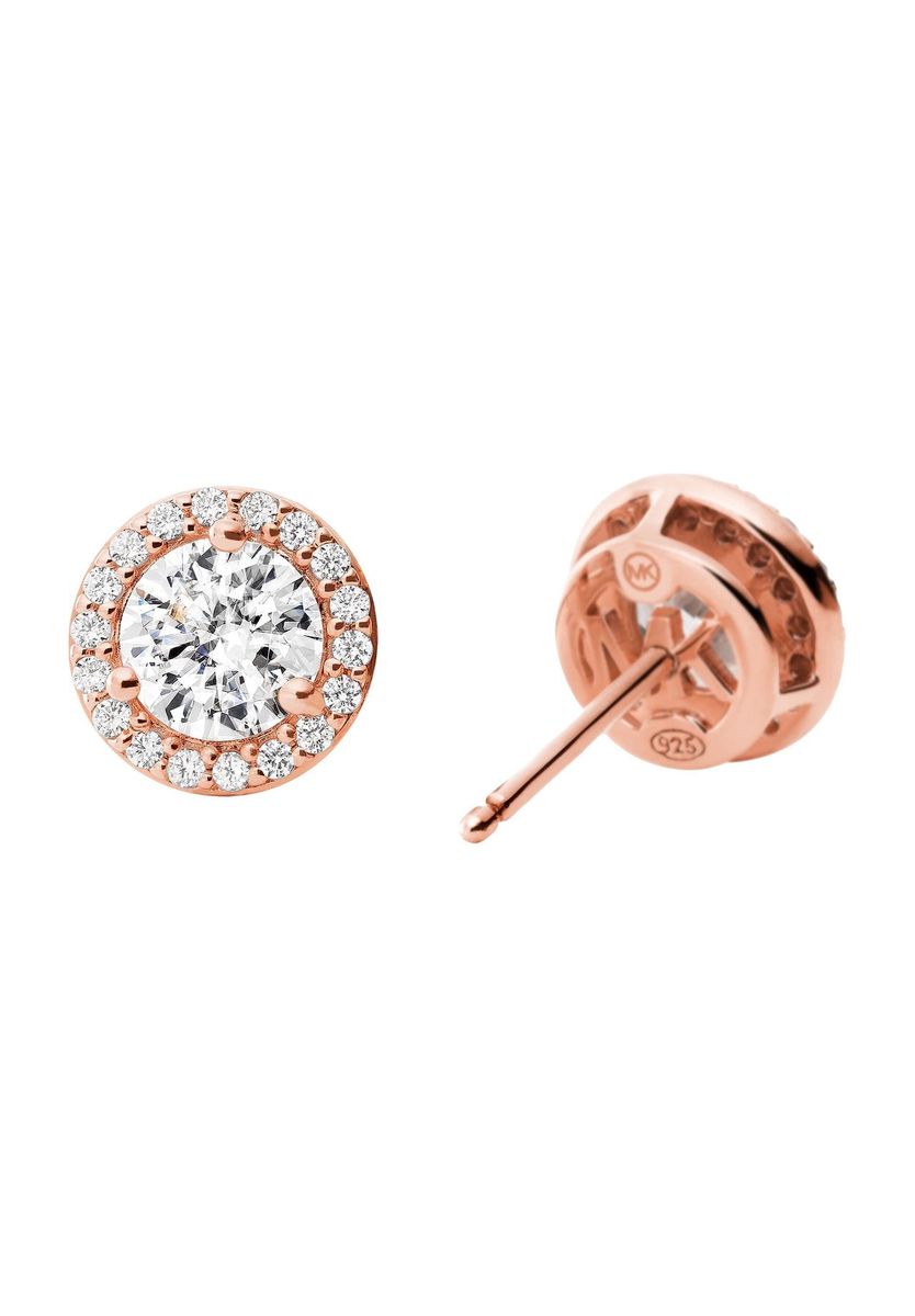 Roségoldene Halo Ohrstecker