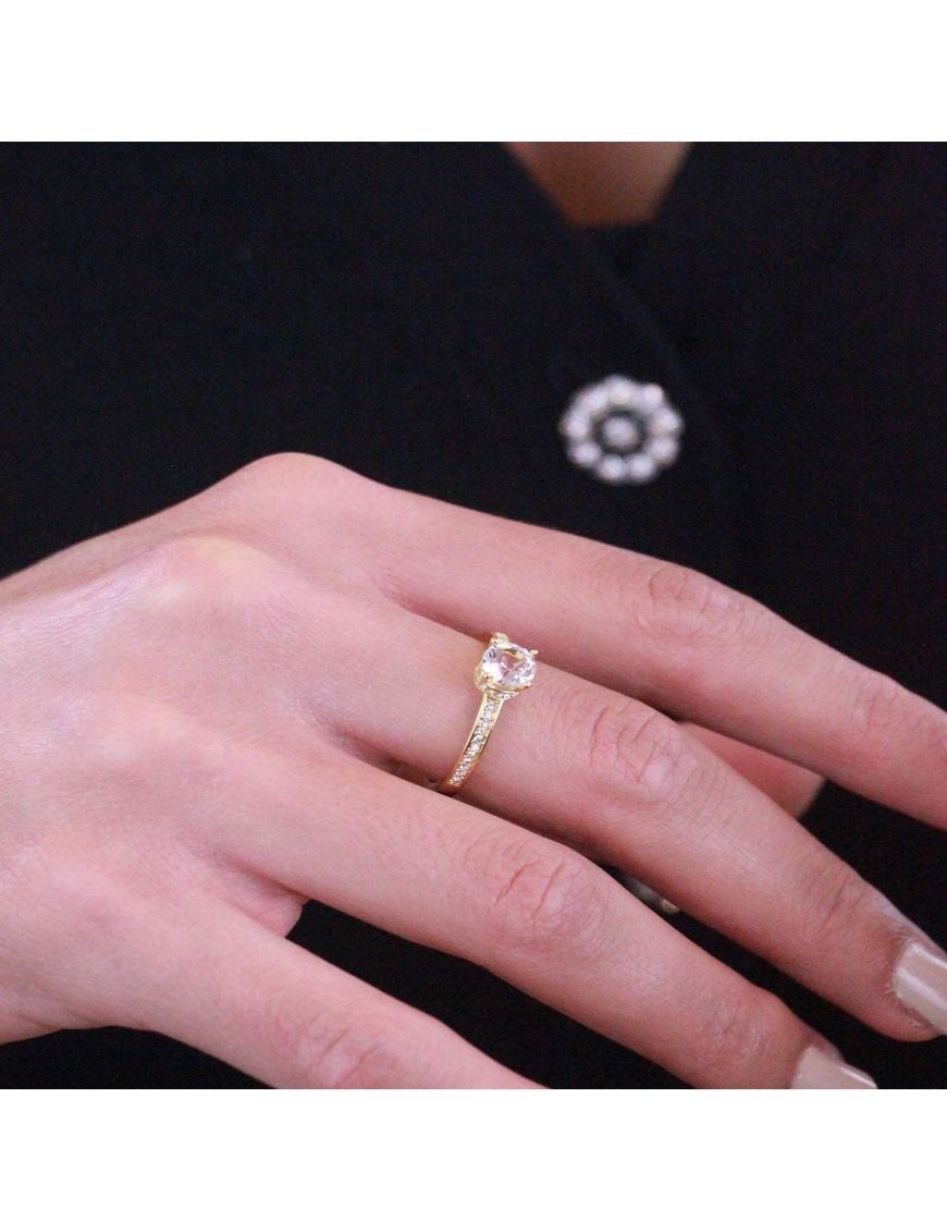 Elise Solitärring mit Kristall-Pavé