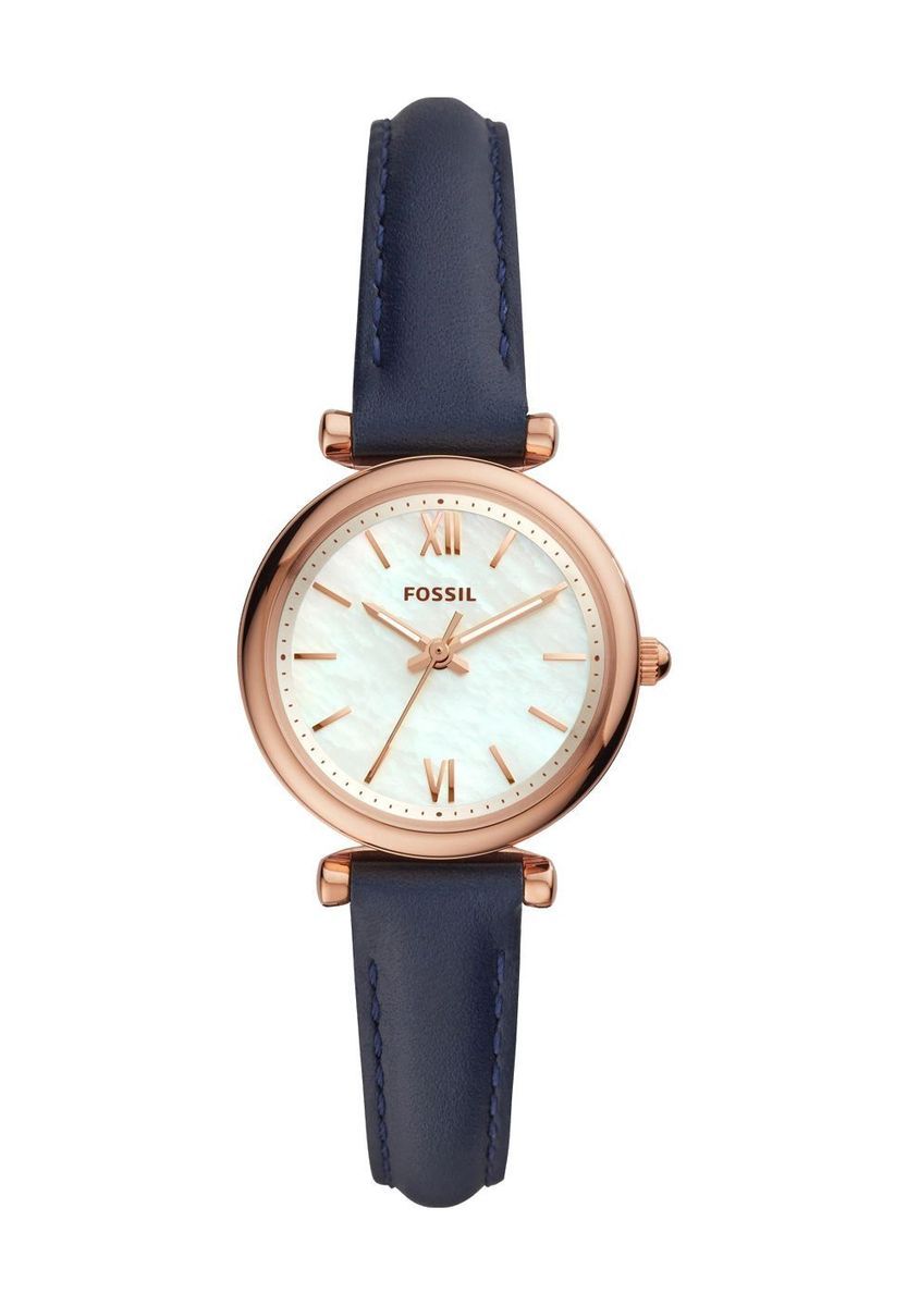 Elegante Roségold Uhr mit blauem Armband