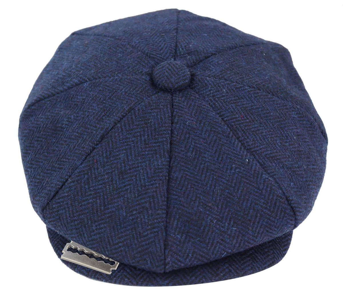 Herringbone Tweed Schirmmütze Rasierklinge Detail