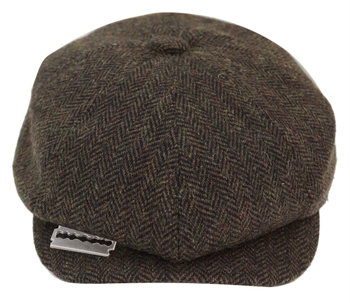 Herringbone Tweed Schirmmütze Rasierklinge Detail