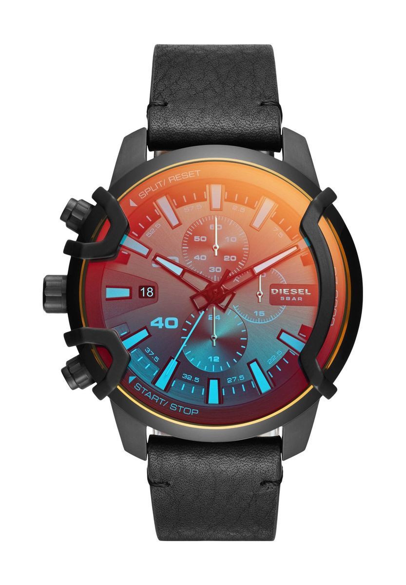 Herren Multifunktions Chronograph Lederuhr
