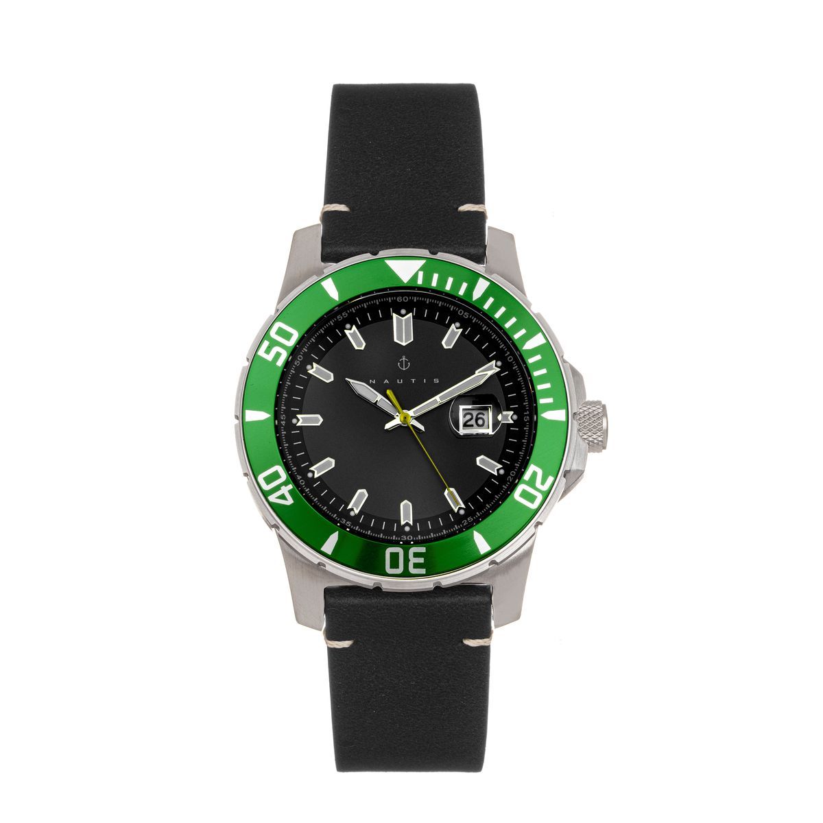 Dive Pro schwarze Lederuhr